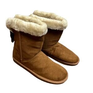 Sonoma Lifestyle Girls 5 Medium Brown Winter Boots with Bows